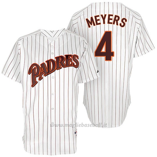 Maglia Baseball Uomo San Diego Padres San Diego 4 Wil Meyers Bianco Turn Back The Clock Giocatore